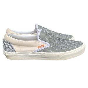 Vans Classic Slip On Shoes Mixed Utility Plaid Quilted  Multi Color: Cream/Green